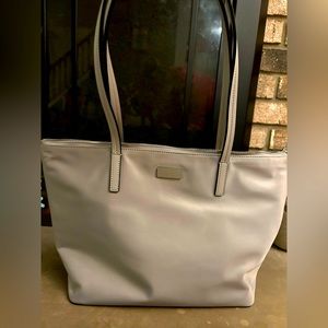 Kate Spade Shoulder Bag Light Grey Swipey Material